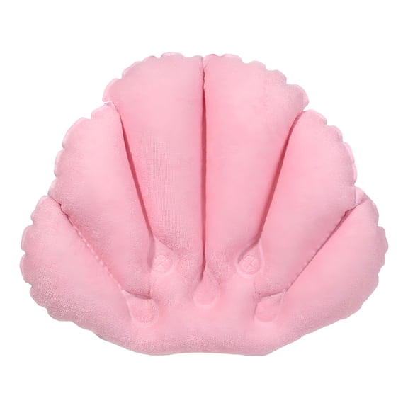 LAMIRO Bath Pillow Bathtub Pillow Inflatable Bath Pillows Tub Neck and Back Support for Tub Non Slip Water with Suction Cups Bath Accessory Relax Comfortable Pink