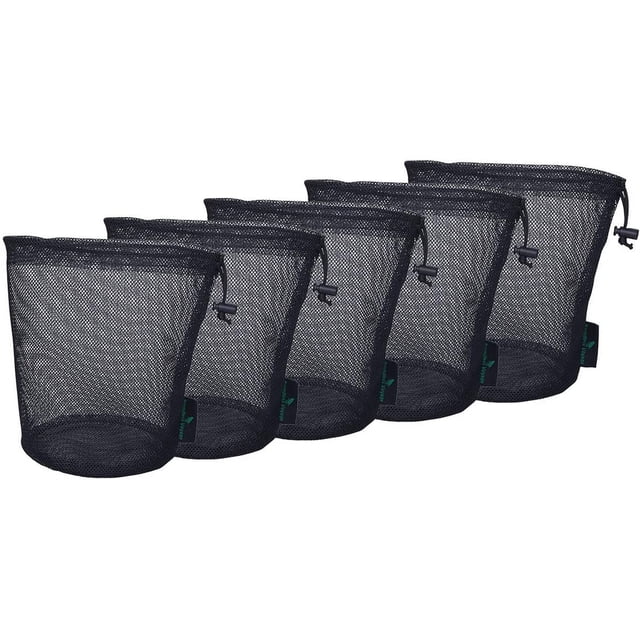 Bolsa de malla negra, bolsa de nailon, bolsa de malla duradera con cordón, bolsa de viaje pequeña, bolsa de almacenamiento de malla para cosméticos, ducha
