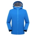 thumbnail image 2 of Sentmoon Mens Light Jacket Solid Color Long Sleeve Hooded Neck Men Coat Plus Size Keep Warm Zipper Windbreaker Waterproof Men Clothes Fall and Winter Active for Festival Camping and Outdoor, 2 of 8