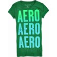 thumbnail image 1 of Aeropostale - Camiseta gráfica para mujer con purpurina, verde, pequeña, 1 of 1