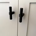 thumbnail image 2 of Alpine Hardware Solid Euro Style Bar Handle Pull | 5Pack ~2 1/4" Length | Heavy Stainless Steel Banded T-Knob Pull with a Matte Black Finish | Cabinet Hardware, 2 of 5