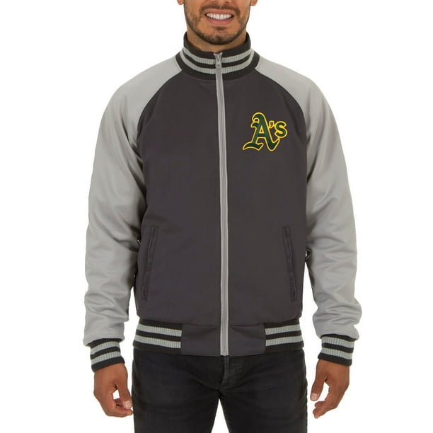 Men's JH Design Gray Oakland Athletics Reversible Track Jacket