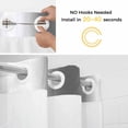 thumbnail image 5 of Gray White Ombre No Hook Shower Curtain Waterproof,Bathroom Curtains with Snap in Liners and See Through Top Window,Modern Abstract Art Farmhouse Gradient Hotel Bathtub Curtains Shower 66"Wx72"L, 5 of 8