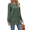 thumbnail image 2 of Dresses for Women Long Sleeve Ribbed Sweater Dress Fall Loose Fit Casual Dresses with Pockets, 2 of 3