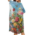 thumbnail image 4 of HELLHERO Casual Bikini Coverups for Beach Polyester Half Sleeve Bathing Suit Cover Up Colorful Floral Pattern, 4 of 6