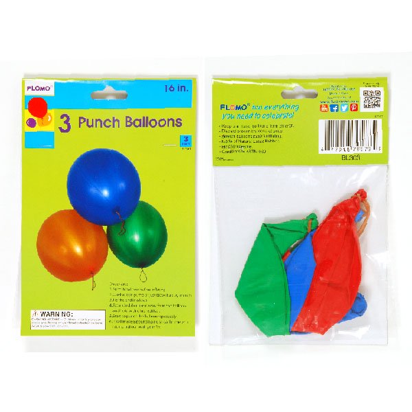 16" Punch Balloons Toys for Party,Pack of 3 EA