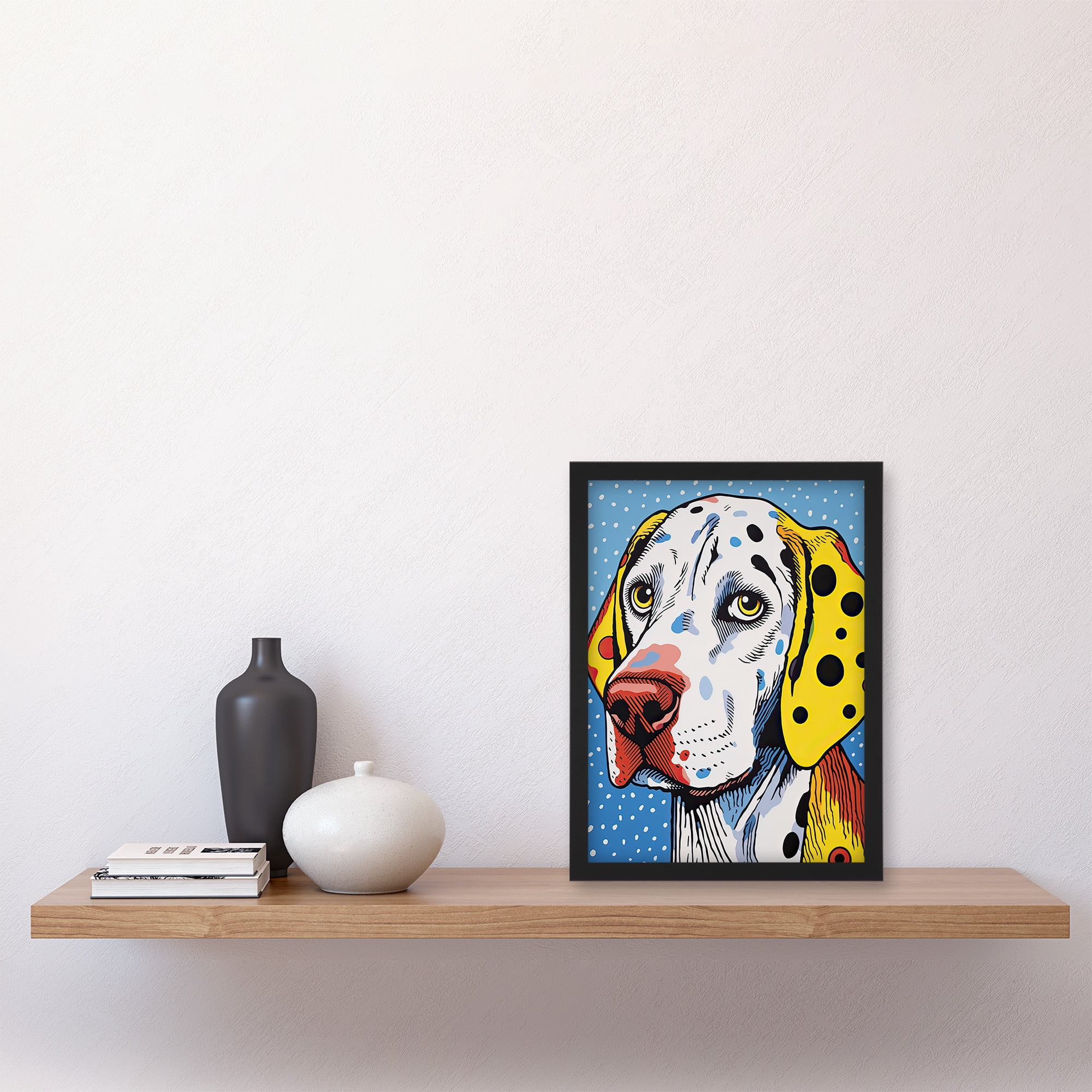 Dalmatian Dog Pop Art Painting Yellow Orange Blue Roy Lichtenstein