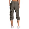 thumbnail image 5 of Capri Cargo Pants for Women High Waist Casual Loose Fit Work Capris Lightweight Quick Dry Hiking Joggers Crop Pants Gray XXL, 5 of 6