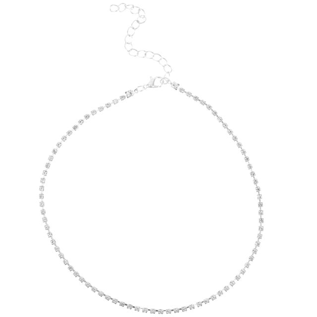 GOOHOCHY Collar de cadena, collar brillante, gargantilla, joyería para mujer, collar de cadena con diamantes de imitación
