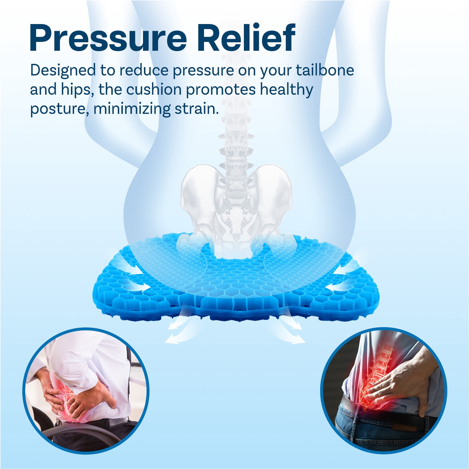 MMOBIEL Anti-Slip Gel Kayak Seat Cushion U-Shaped Waterproof Portable Pressure Relief 1-Pack