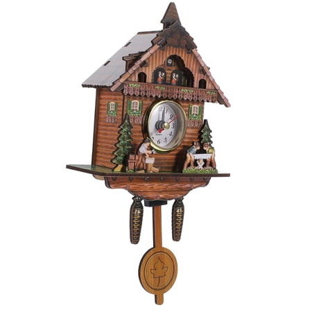 Niceauty Classic Wooden Pendulum Clock Hanging Wall Clock for Bedroom and Home Decor