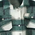 thumbnail image 4 of Womens Plaid Button Down Blouses Coat Thicken Jackets Cardigans Oversize Shirts S, 4 of 6