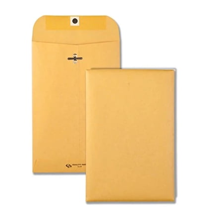 Quality Park Clasp Envelope, 55, 6 x 9, 28lb, Brown Kraft, 100/Box (37855)