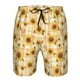 thumbnail image 3 of Balery Coffee Plaid Sunflower Traje de Baño Estilo Hawaiano para Hombre, Shorts de Secado Rápido con Bolsillos-XX-Large, 3 of 6