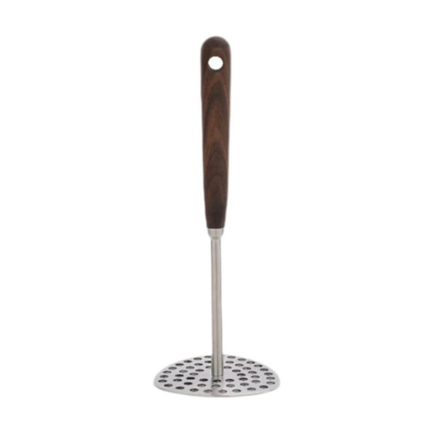 Masher y Ricer de papa, herramienta de prensa de alimentos para bebés, machador de prensa manual de madera antiadherente,