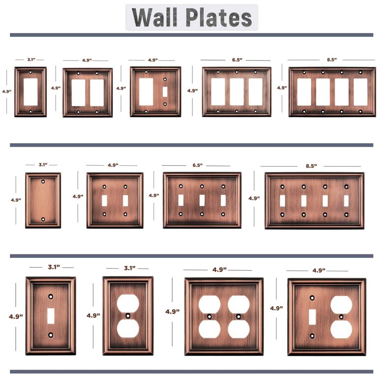 SleekLighting Black Marble Wall Plate Cover - Single Gang, Toggle/Decorator Style, Classic Architecture Design