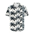 thumbnail image 3 of Yaoyar Men's Floral Print Hawaiian Style Short Sleeve Button Down Collar Shirt Hawaiian Shirt for Men Tropical Design Top Island Theme Down Summer Beach Floral Shirts Tee, 3 of 5