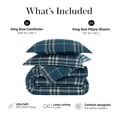 thumbnail image 2 of Southshore Fine Living, Inc. Vilano Plaid Collection - King Comforter Set, Premium Bedding, All-Season Down Alternative, Soft Coverlet, Oversized 3-Piece California King Size Comforter Set, Blue, 2 of 9