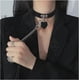 thumbnail image 3 of Con Correa De Cadena Para Mujer,Collar De Gargantilla Sexual Para Mujer Con Cadena Y Correa,Collar De Cuero De PU Con Cadena De Transporte Punk,Con Collar De Cadena Y Correa Gargantilla Con Remaches C, 3 of 3