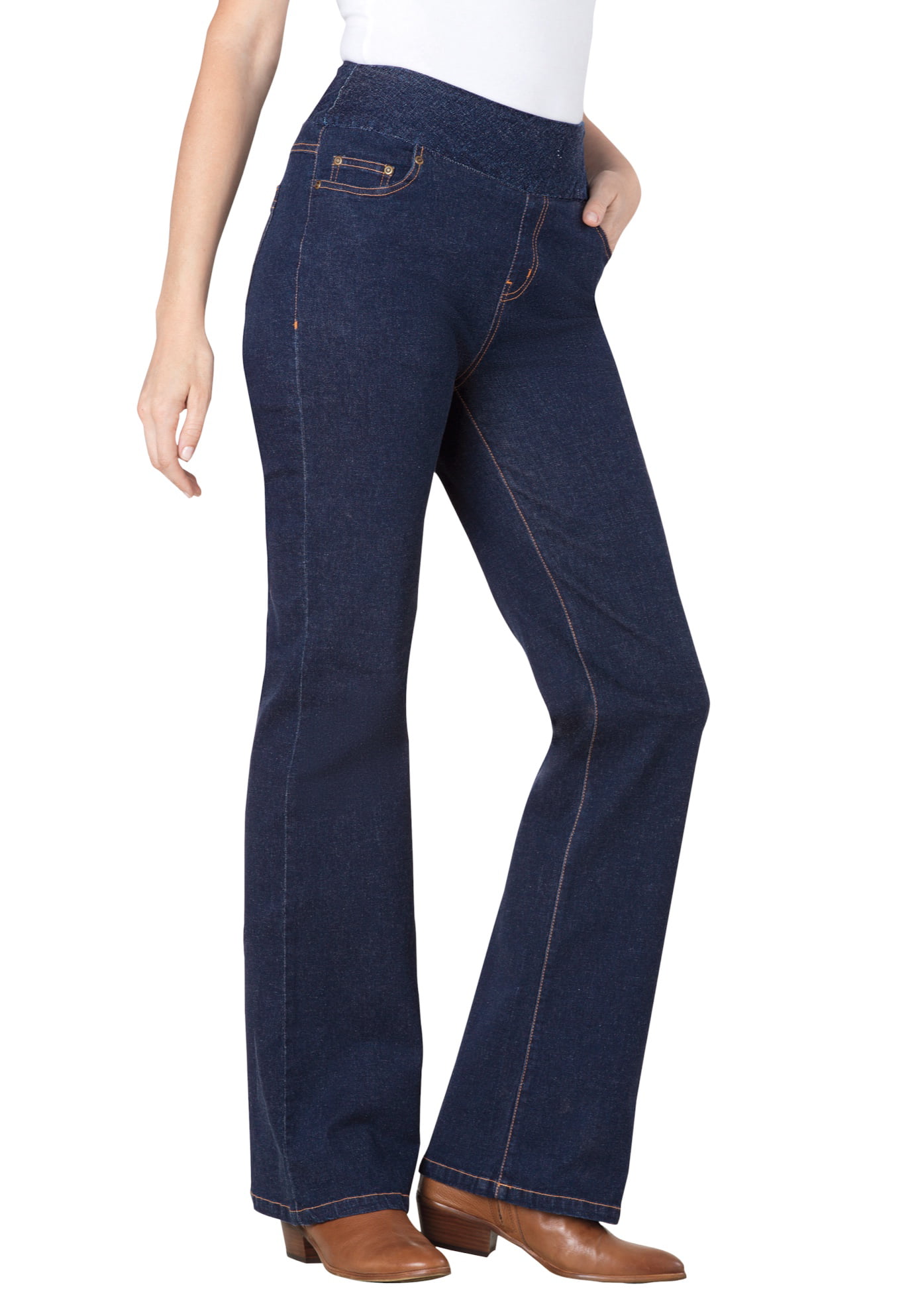Woman Within Woman Within Womens Plus Size Tall Pull On Bootcut Jean
