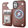 thumbnail image 1 of Funda tipo cartera OT ONETOP para iPhone 16 de 6.1 pulgadas, piel sintética, RFID, 1 of 9