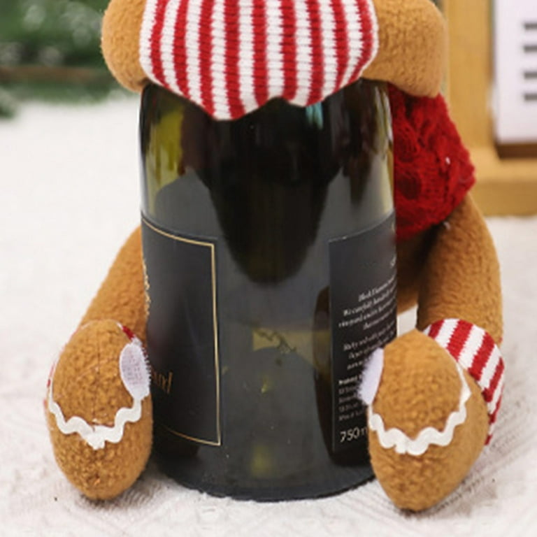 DOWILIN 500ML Gingerbread Man Bottle Bear Shape Plastic Drink Cup Christmas  Decorations