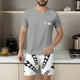 thumbnail image 4 of GERsome Mens Pajama Sets 2 Piece Short Sleeve Crewneck Tops and Shorts Lounge Sets Summer Soft Lightweight Nightwear M-3XL, 4 of 7