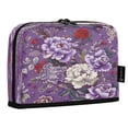 thumbnail image 2 of 8.3"x5.9" Large-Capacity Multi-Pocket Vertical Pencil Case Peonies on Dark Purple Background, 2 of 7