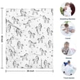 thumbnail image 4 of Black and White Unicorn Blanket,Comfortable Soft Flannel Throw Blanket,All Season,Warm Lightweight Blankets for Sofa Bed Couch Living Room Chair,30"x40", 4 of 4