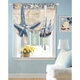 thumbnail image 2 of Coastal Nautical Tie Up Curtains for Window, Thermal Insulated Balloon Shade Adjustable Rod Pocket Curtains Valance Panels for Kitchen Bathroom Cafe 42 x 63 Summer Vintage Starfish Floral, 2 of 6