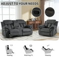 thumbnail image 6 of Bonzy Home Reclining Living Room Set with Console Electric Power Lift Chair Loveseat Reclining Chair Theater Seating Living Room Furniture Set Cup Holders,Adjustable Backrest Hidden Arm Storage Gray, 6 of 9