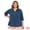 Dark Blue, variant on DARING DIVA Women's Plus Pleated Button Front Shirts 3/4 Sleeve Blouses 1X Burgundy
