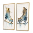 thumbnail image 3 of Designart "Elegant Figure Skate on Ice I" Sport Hockey Framed Wall Art Set Of 2 - Gold Sports Gallery Wall Frame Set For Home Decor, 3 of 7