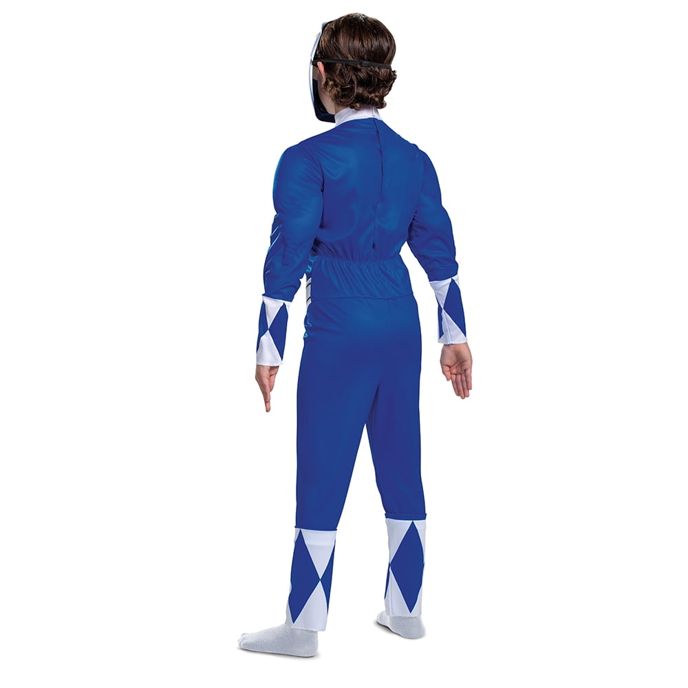 Mighty Morphin Power Rangers, Blue Ranger Halloween Costume for Children, Boys Size M (8), by Disguise