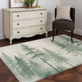 thumbnail image 3 of Green Forest Area Rugs 3x5 ft Watercolor Misty Green Tall Trees Linen Texture Washable Rug Non Slip Indoor Carpet Absorbent Floor Mat for Living Room Bedroom Dining Room, 3 of 9