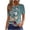 Z134-Army Green, variant on Ichuanyi Women's Casual Pattern Floral Printed Shirt Loose Short Sleeved T-Shirt Classic Round Neck Top