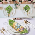 thumbnail image 3 of Green Happy Easter Cloth Napkins, Spring Easter Eggs Floral Plaid Washable and Reusable Dinner Napkins Set of 4, Table Napkin for Kitchen Party Birthday Wedding Hotel Housewarming 20"x20", 3 of 9
