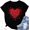 Black, variant on Valentine Shirts for Women Love Heart Graphic Tees Tops Cute Valentines Shirt Short Sleeve Tshirts