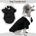 thumbnail image 2 of Dog Tuxedo, Formal Pet Clothes Shirt Costume for Wedding, Party & Daily Wear, Bow Tie Suit（Black White,M), 2 of 7
