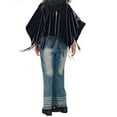 thumbnail image 2 of MSJUHEG Shawl Wraps for Women,Pashmina Scarf,Wedding Guest Dresses for Women,Pashmina Wraps for Women,Ponchos for Women,Reflective Patchwork Fringe Shawl Black One Size, 2 of 3