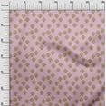 thumbnail image 2 of oneOone Cotton Silk Blush Pink Fabric Floral & Flying Swan Block Sewing Craft Projects Fabric Prints By Yard 42 Inch Wide, 2 of 4