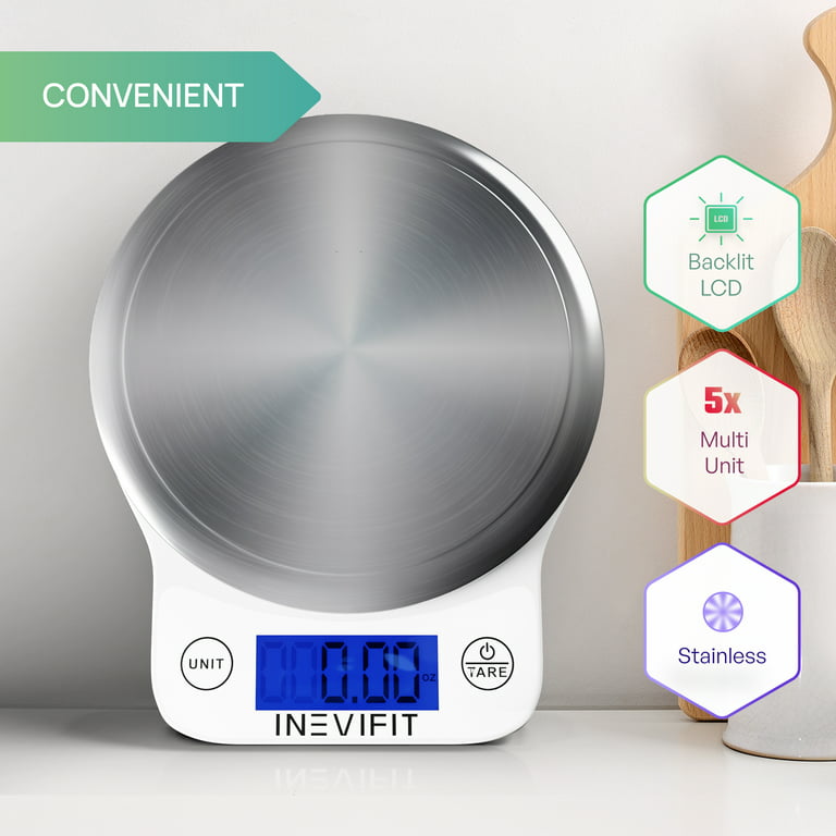 INEVIFIT DIGITAL KITCHEN SCALE, Highly Accurate Multifunction Food