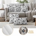 thumbnail image 6 of Black Gray Thanksgiving Outdoor Waterproof Pillow Covers, Fall Pumpkins Leaves Watercolor Art Decorative Rectangle Throw Pillowcase Sofa Cushion Sham for Patio/Couch/Chair, 20"x12" 2 Pack, 6 of 8