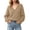 Khaki-08, variant on HTNBO Women Deep V Neck Ribbed Trim Drop Shoulder Oversized Long Sleeve Soft Knit Pullover Sweater