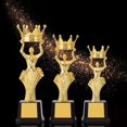 thumbnail image 4 of Children's Performances Figurines Children Sports Award Prize Plastic Crown Singing Dancing Competition Football Winner Award Trophy Toy Reward Prize Cup Award Trophy Small Gold Statue 26.5CM, 4 of 8
