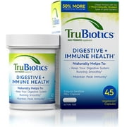 TruBiotics Probiotics for Digestive & Immune Health, Supports Regularity & Helps Relieve Abdominal Discomfort, Gas & Bloating, 2 Clinically Studied Probiotic Strains, Plus Prebiotics, 60 Capsules