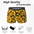 thumbnail image 2 of Men's Boxer Briefs, Aesthetic sunflower leaf black Soft Comfy Mens Underwear Boxer Briefs Breathable With Widen Waist, 2 of 7
