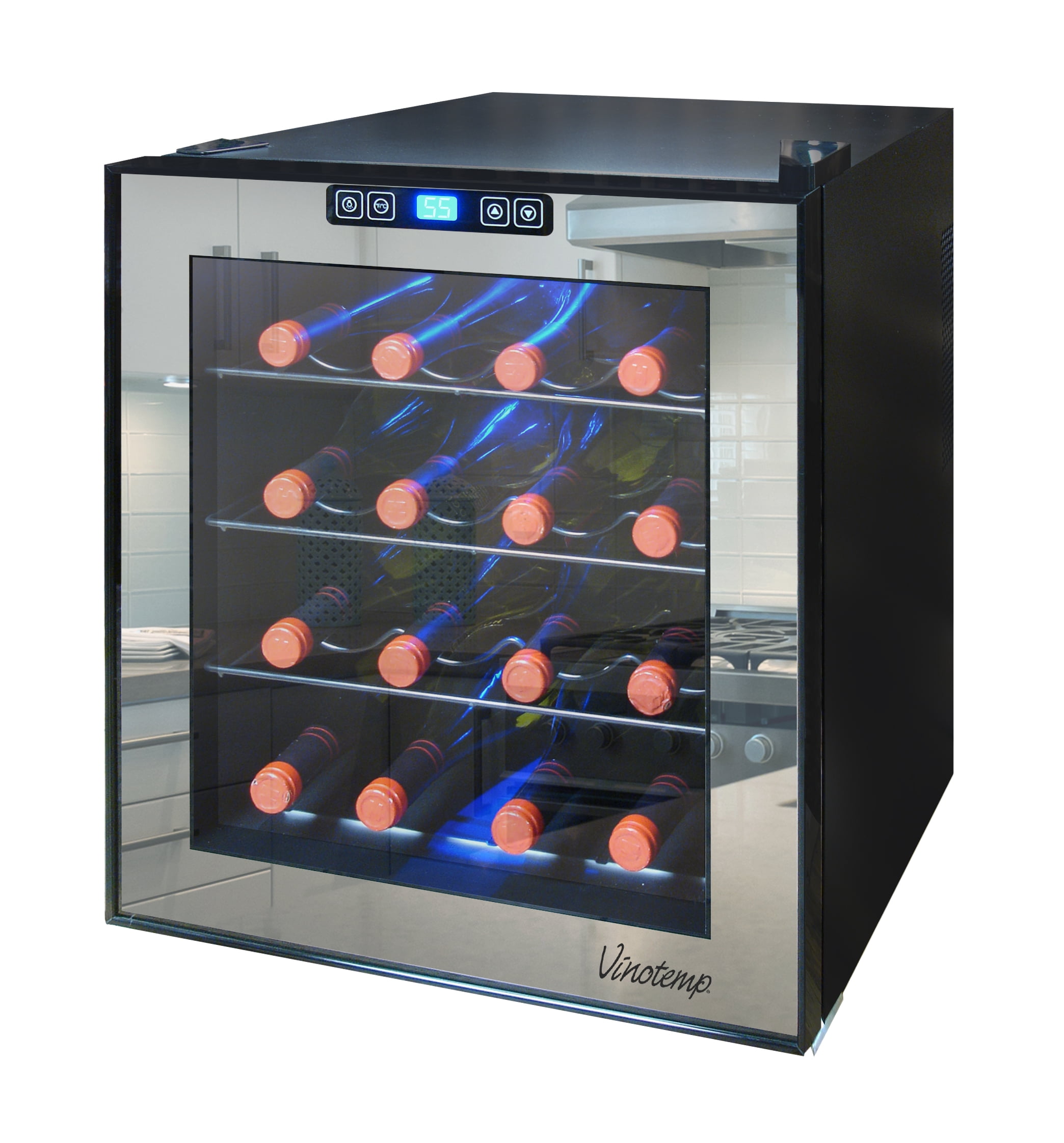 16-Bottle Mirrored Thermoelectric Wine Cooler