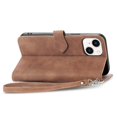 thumbnail image 4 of For Iphone 14 6.1 inch Zipper Pocket Imprinted Leather Phone Case Foldable Stand Wallet Flip Cover, 4 of 5