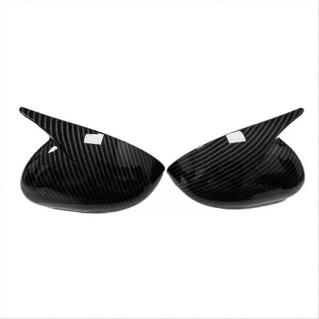 1Pair Rear View Mirror Housing Horn Trim Cover For Kia Carbon Fiber